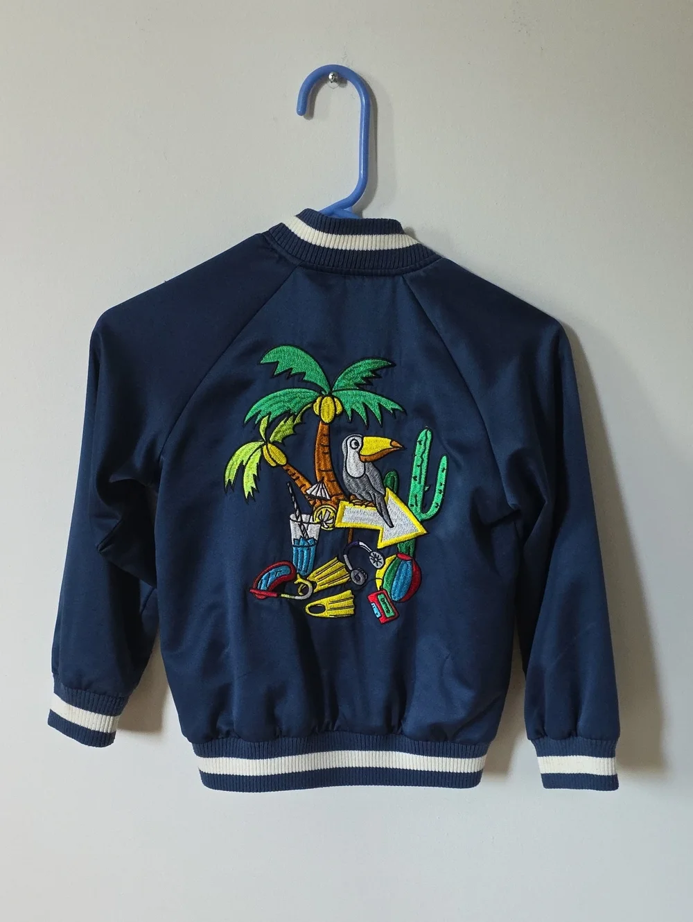 Stella McCartney Kids Navy Jacket with Toucan Patches, 8Y